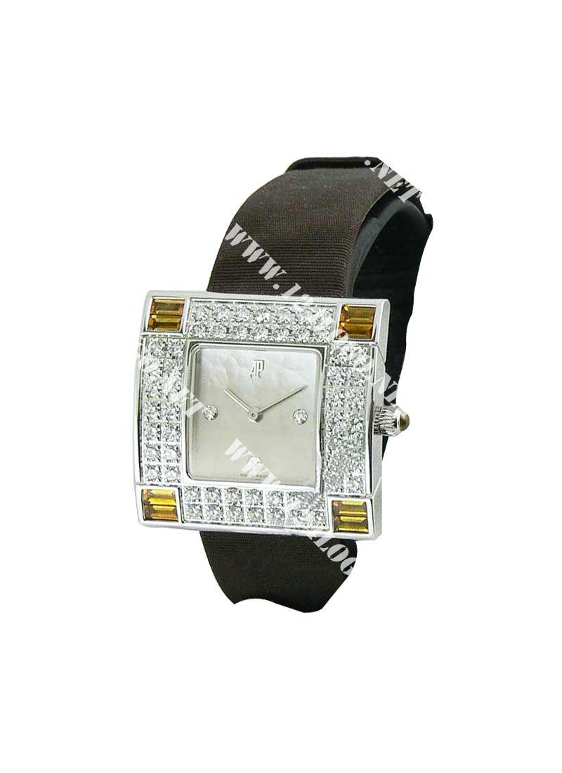 Replica Audemars Piguet Ladys Diamond Watches White-Gold-Strap 67455BC ZQ A080MR 01