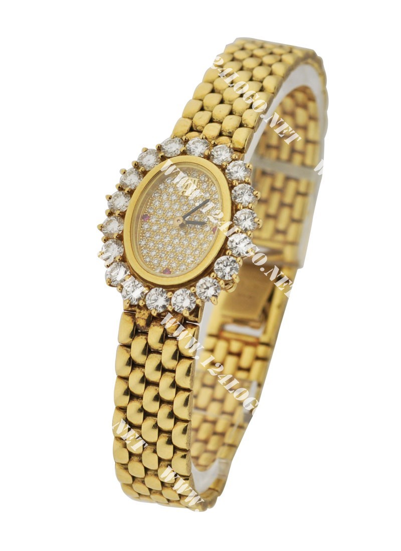 Replica Audemars Piguet Ladys Diamond Watches Yellow-Gold-Bracelet claissiovalygpave