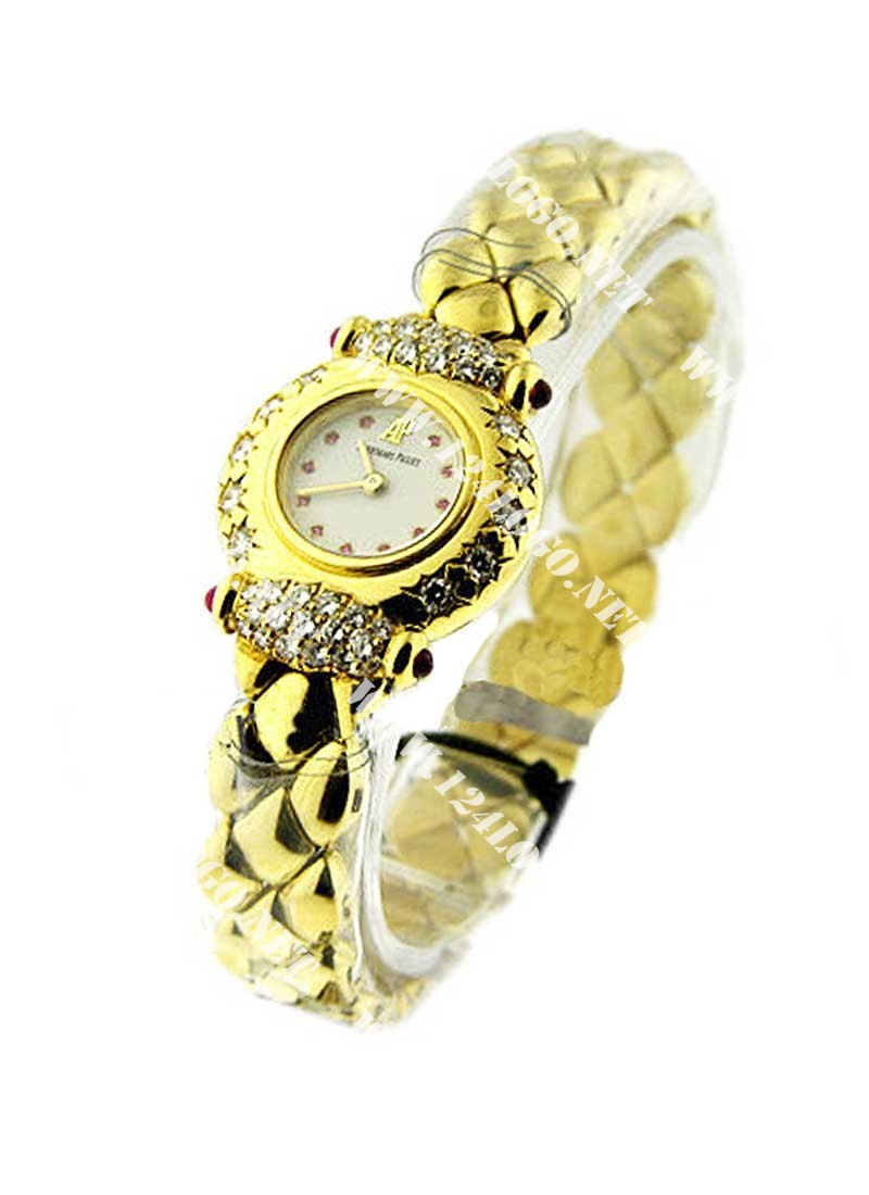Replica Audemars Piguet Ladys Diamond Watches Yellow-Gold-Bracelet 66856BA.RR.1046BA.01