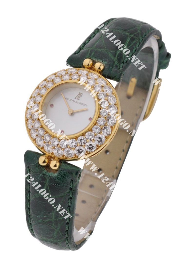 Replica Audemars Piguet Ladys Diamond Watches Yellow-Gold-Strap apladyygrnddmnds