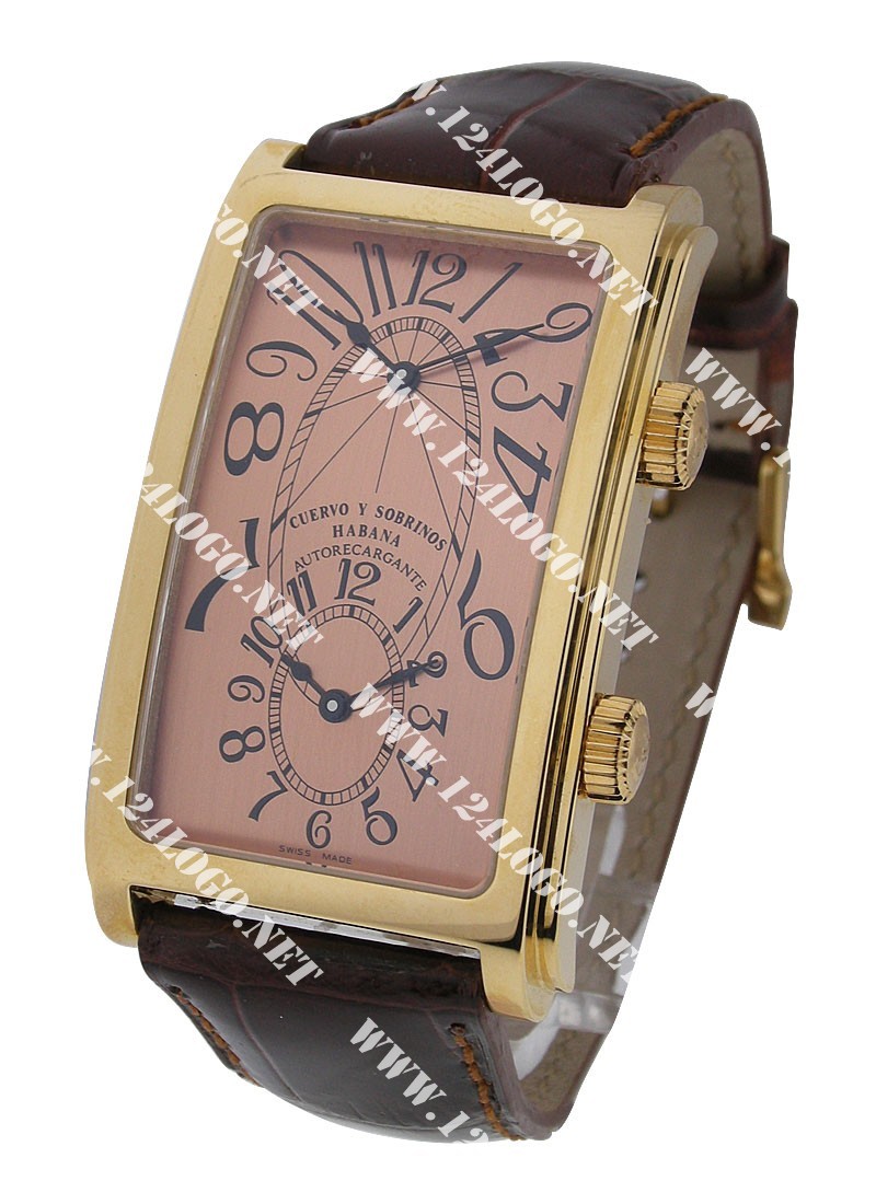 Replica Cuervo Y Sobrinos Prominente Dual Time Rose-Gold 1112.8NG