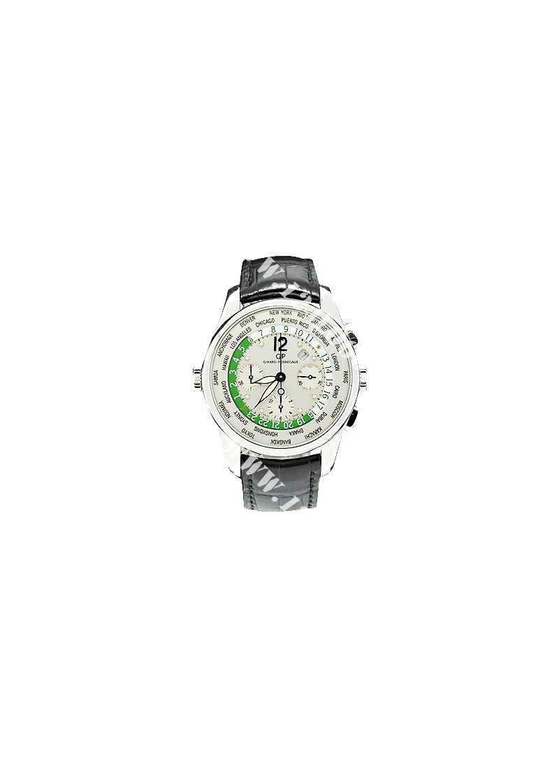 Replica Girard Perregaux World Time Chrono-White-Gold World_time_chronograph_steel_green