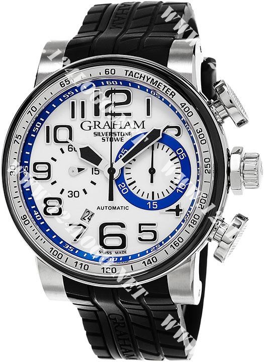 Replica Graham Grand Silverstone Stowe-Racing-Steel-with-Carbon-Bezel 2BLDC.W07C