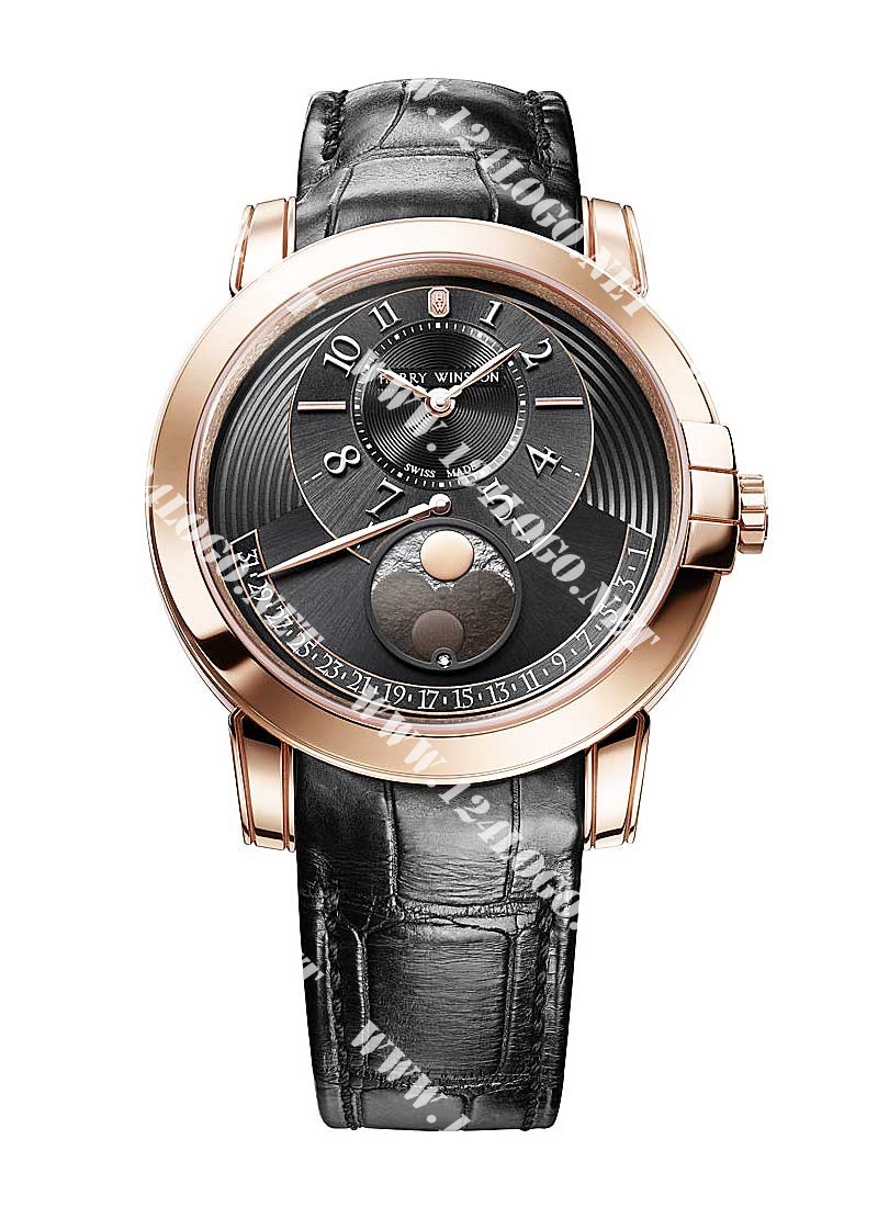 Replica Harry Winston Midnight Moon Phase Midnight Moon Phase Mens 42mm Automatic in Rose Gold MIDAMP42RR002 MIDAMP42RR002