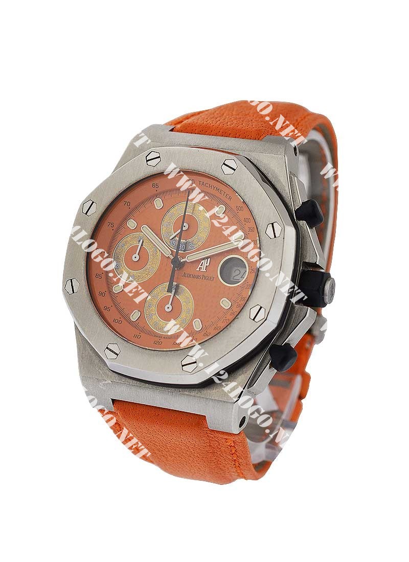Replica Audemars Piguet Royal Oak Offshore Chrono-Steel-on-Leather 25770ST.0.0009_Orange