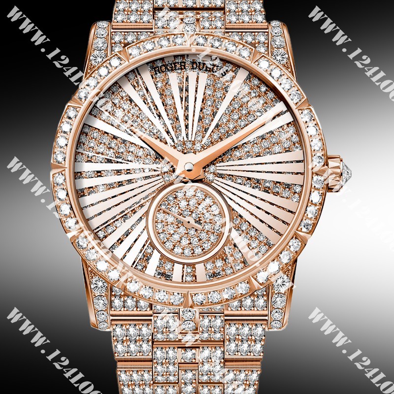 Replica Roger Dubuis Excalibur 36mm Rose Gold Haute Joaillerie Excalibur 36 Automatic in Rose Gold with Fully Pave Diamonds RDDBEX0416 RDDBEX0416