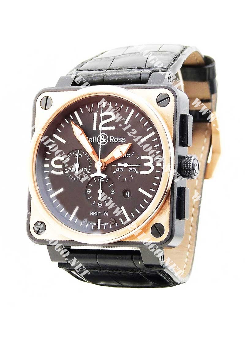 Replica Bell & Ross BR 01 94-Steel-Chrono BR01 94 Rose Gold & Carbon