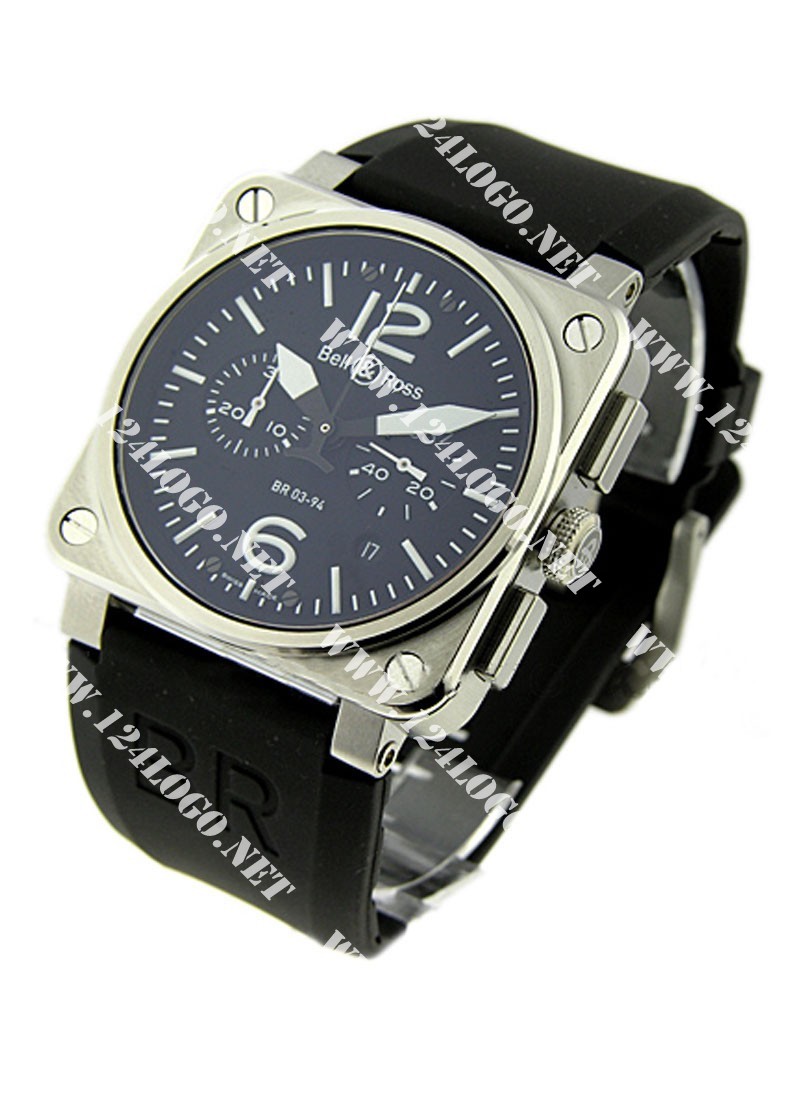 Replica Bell & Ross BR 03 Chronograph-Steel BR 03 94 BLK RS
