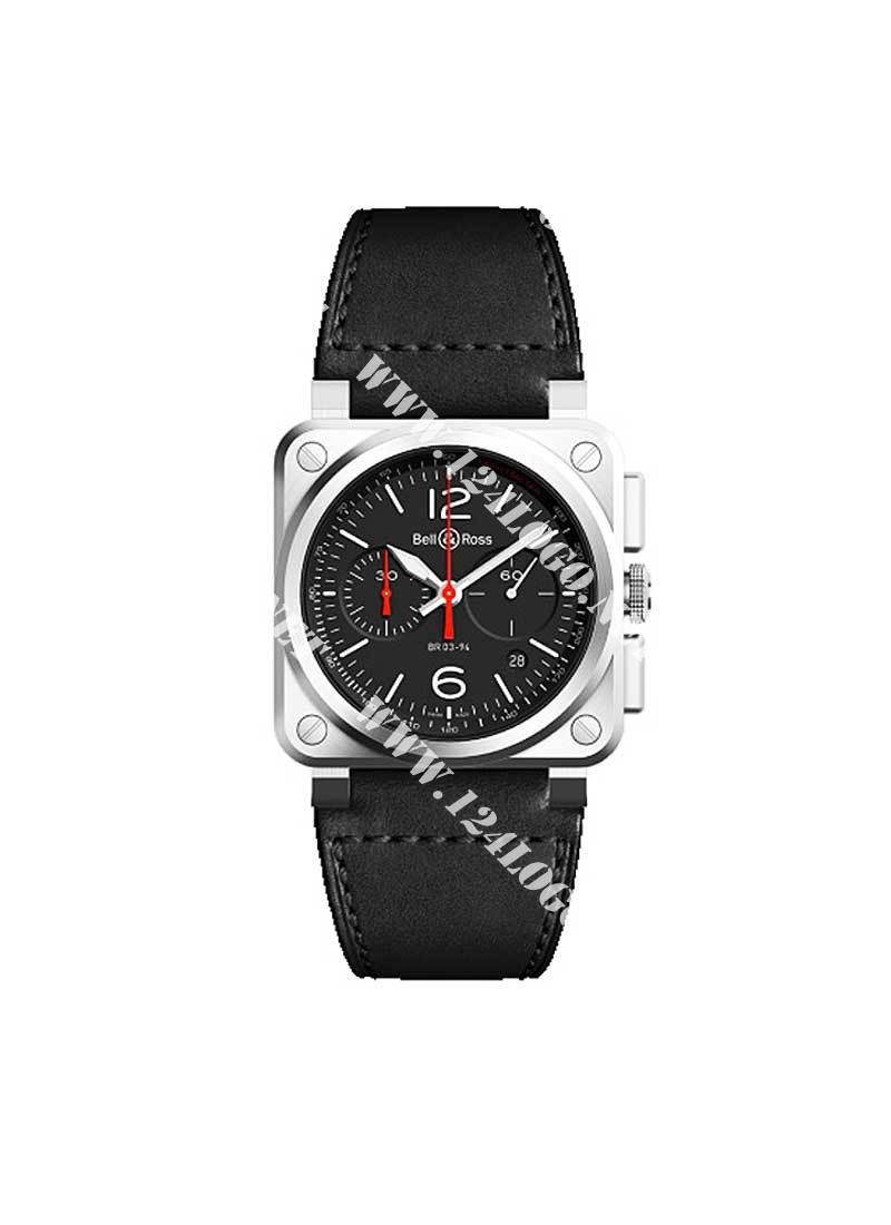 Replica Bell & Ross BR 03 Chronograph-Steel BR0394 BLC ST/SCA