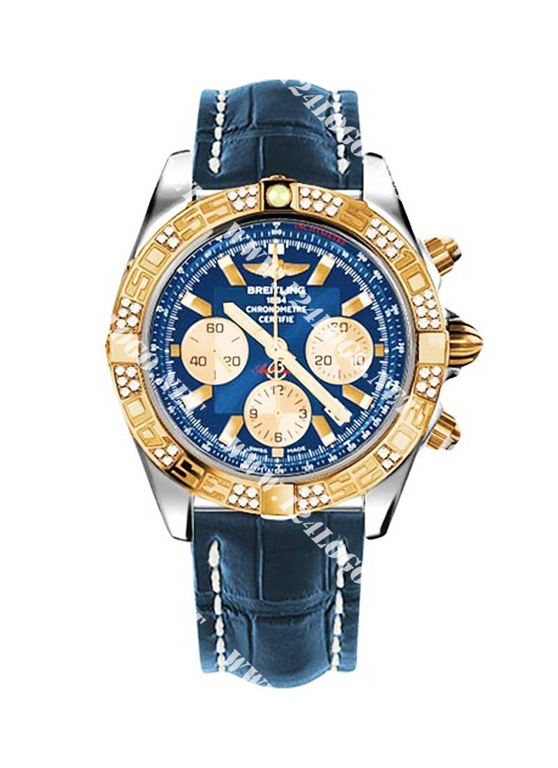 Replica Breitling Chronomat Rose-Gold CB0110AA/C790 croco blue tang