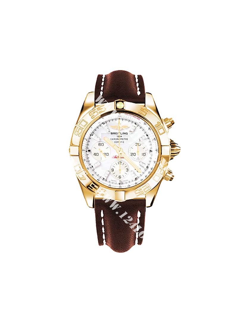 Replica Breitling Chronomat B01 Rose-Gold HB011012/A698 leather brown tang