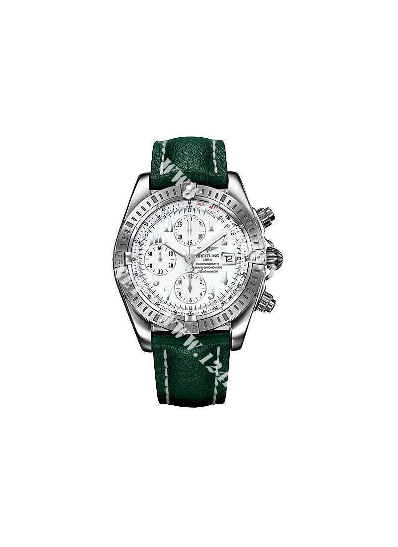 Replica Breitling Chronomat Evolution Steel-on-Strap A1335611/A573 leather green deployant