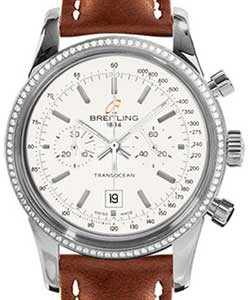 replica breitling transocean chronograph series a4131053/g757 leather gold tang watches