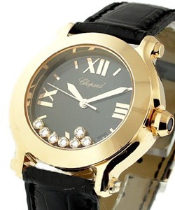 replica chopard happy sport round-rose-gold 27/7471 5005 black watches