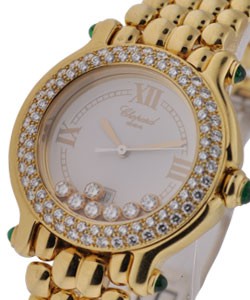 replica chopard happy sport round-yellow-gold 27/6145 green watches