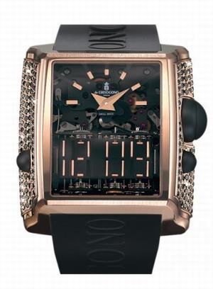 replica de grisogono meccanico dg meccanico dg s02 55.9mm in rose gold with black diamonds bezel meccanicodgs02 meccanicodgs02 watches