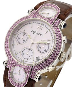 replica delaneau 3 time zone chrono white-gold gtc095 wg nr168 c watches