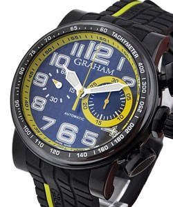 Replica Graham Silverstone Stowe Grand Silverstone Stowe Black Yellow Racing in Black PVD Steel 2BLDC.B28A 2BLDC.B28A