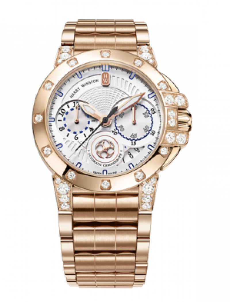 replica harry winston ocean chronograph-rose-gold oceach36rr002 watches