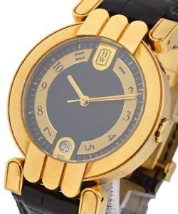 replica harry winston vintage yellow-gold ocean_yg_blue_strap watches