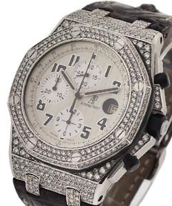 replica audemars piguet royal oak offshore chrono-steel-with-aftermarket-diamonds  watches