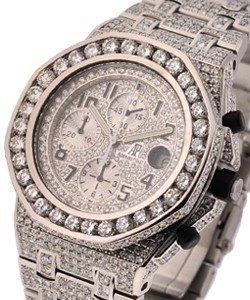 replica audemars piguet royal oak offshore chrono-steel-with-aftermarket-diamonds  watches
