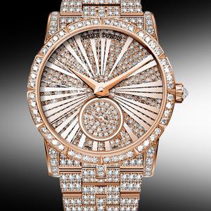 replica roger dubuis excalibur 36mm rose gold haute joaillerie excalibur 36 automatic in rose gold with fully pave diamonds rddbex0416 rddbex0416 watches