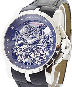 replica roger dubuis excalibur 45mm platinum excalibur skeleton double flying tourbillon - limited to 28 pieces rddbex0269 rddbex0269 watches