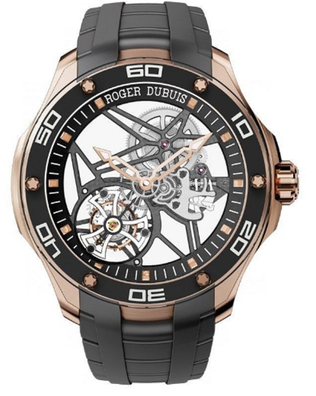 Replica Roger Dubuis Pulsion Skeleton Pulsion Skeleton Flying Tourbillon in Rose Gold - Limited Edition of 188 Pieces RDDBPU0001 RDDBPU0001