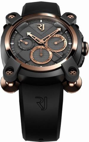 Replica Romain Jerome Moon Invader Rose Gold Moon Invader Red Metal Chronograph in Black PVD with Rose Gold Bezel RJ.M.CH.IN.004.01 RJ.M.CH.IN.004.01