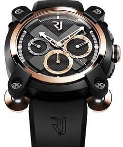 replica romain jerome moon invader rose gold moon invader red metal chronograph in black pvd steel with rose godl bezel rj.m.ch.in.004.02 rj.m.ch.in.004.02 watches