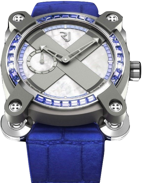 replica romain jerome moon invader titanium moon invader 40mm automatic in titanium with blue sapphires bezel rj.m.au.in.020.05 rj.m.au.in.020.05 watches