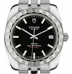replica tudor classic date series 21010 black index watches
