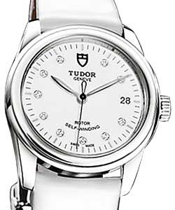 replica tudor glamour date series 55000 white patent leather strap watches
