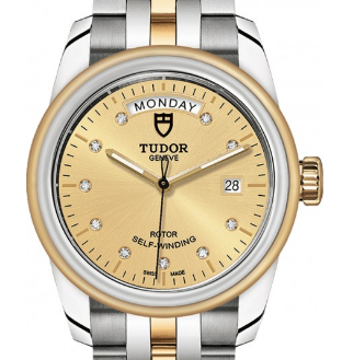 replica tudor glamour day date series 56003 68063 champagne 10diamonds watches