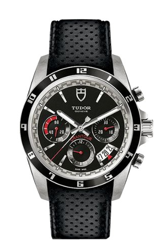 replica tudor grantour chronograph series 20530n black leather strap with micro perforations watches