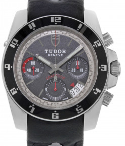 Replica Tudor GranTour Chronograph Series 20350N LeatherPerforation Black