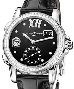 replica ulysse nardin dual time lady-steel-smooth-bezel 3343 222b/30 02 watches