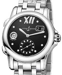 replica ulysse nardin dual time lady-steel-smooth-bezel 3343 222 7/30 02 watches