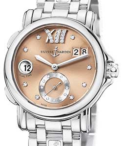 replica ulysse nardin dual time lady-steel-smooth-bezel 243 22 7/30 09 watches