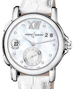 replica ulysse nardin dual time lady-steel-smooth-bezel 243 22/391 watches