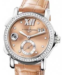 replica ulysse nardin dual time lady-steel-diamond-bezel 243 22b/30 09 watches