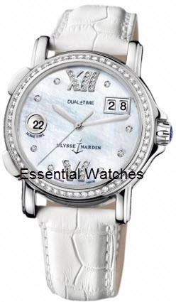 replica ulysse nardin dual time lady-steel-diamond-bezel 223 28b/391 watches