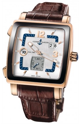 replica ulysse nardin quadrato dual-time-rose-gold 246 92cer/600 watches