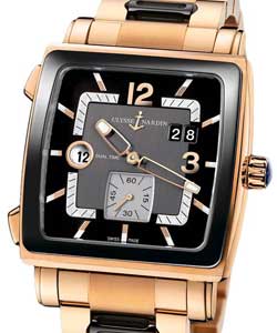 replica ulysse nardin quadrato dual-time-rose-gold 246 92cer 8m/692 watches