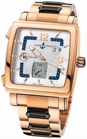 replica ulysse nardin quadrato dual-time-rose-gold 246 92 8m/600 watches