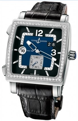 replica ulysse nardin quadrato dual-time-steel 243 92b/632 watches