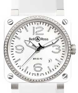 replica bell & ross br 03 white-ceramic br03 92whiteceramicdiamondsrubber watches