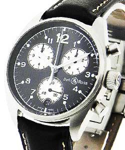 replica bell & ross vintage steel-120 v120 blk lea wht sub watches