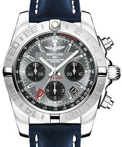 replica breitling chronomat gmt-chronograph ab042011/f561 leather blue tang watches